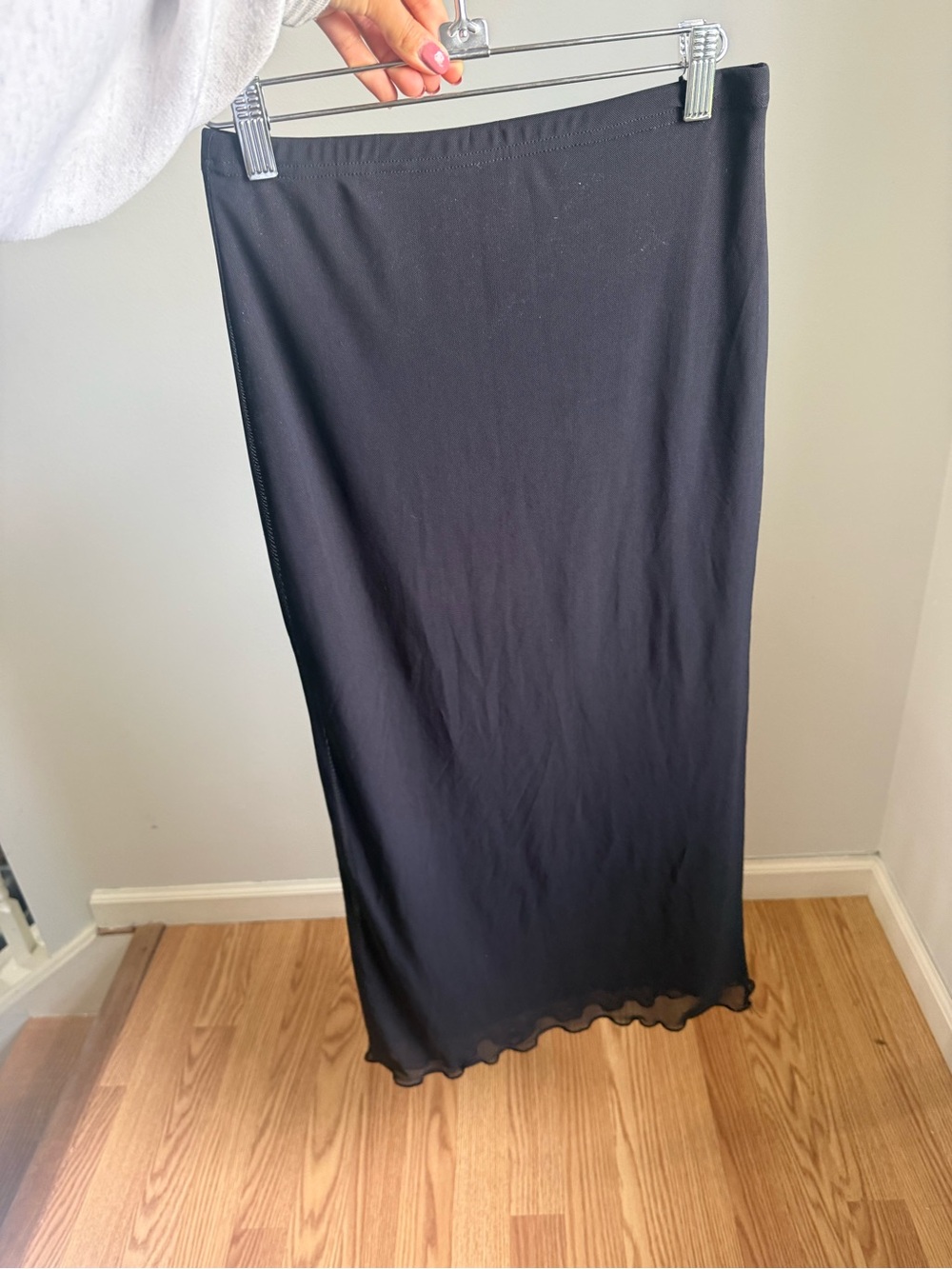 Black Women's Knit Maxi Skirt